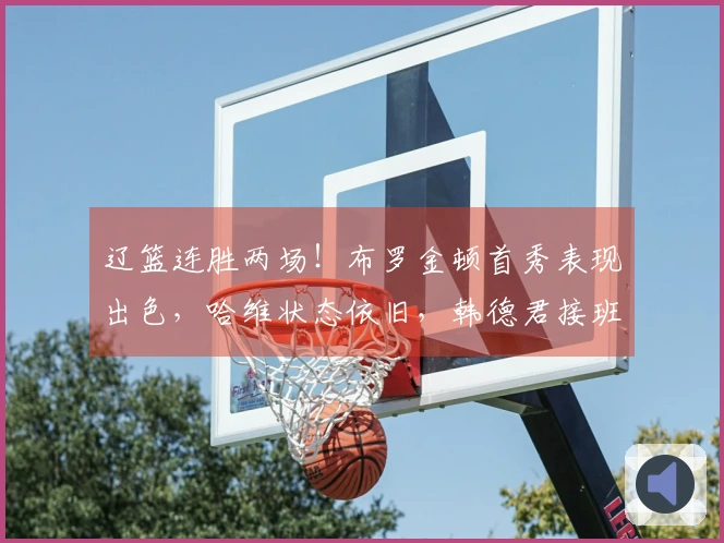 辽篮连胜两场！布罗金顿首秀表现出色，哈维状态依旧，韩德君接班人快速成长